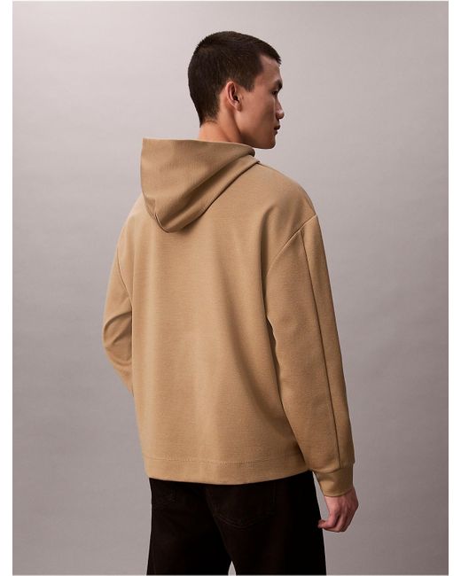 Calvin Klein Natural Wool Blend Emblem Logo Hoodie for men