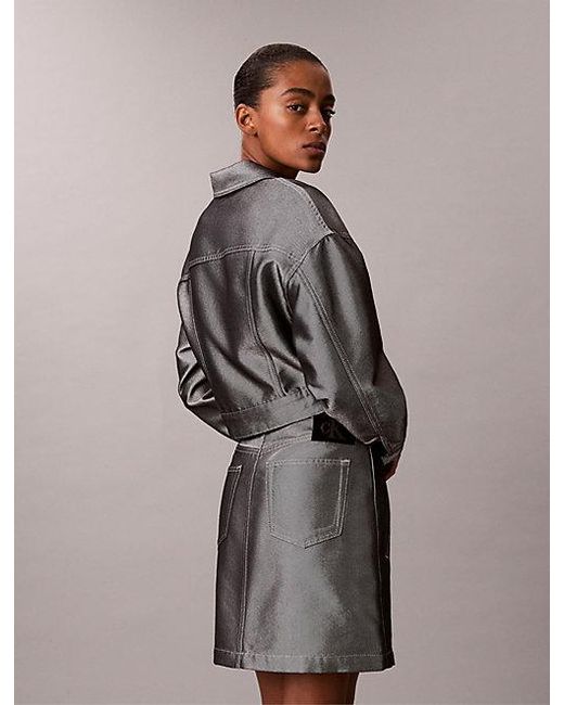 Calvin Klein Denim Bomberjack in het Brown