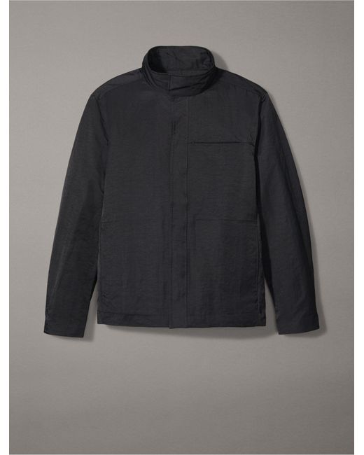 Calvin Klein Brown Crinkle Nylon Field Jacket for men
