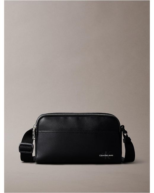 Calvin Klein Gray Calvin Klein Monogram Logo Camera Bag for men