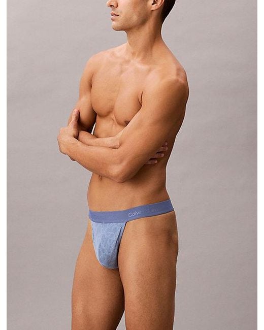 Calvin Klein Blue Thong Microfibre Lace for men