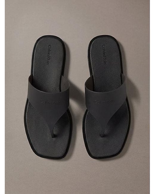 Calvin Klein Brown Finni Jelly Flat Thong Sandals