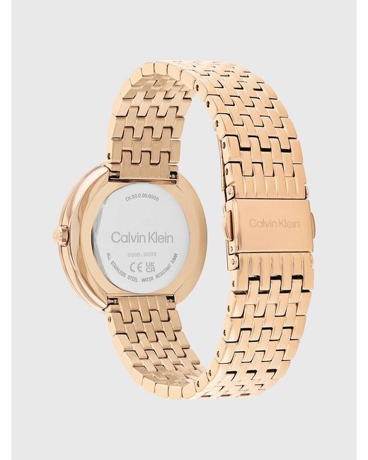 Calvin Klein Metallic Twisted Bezel Bracelet Watch