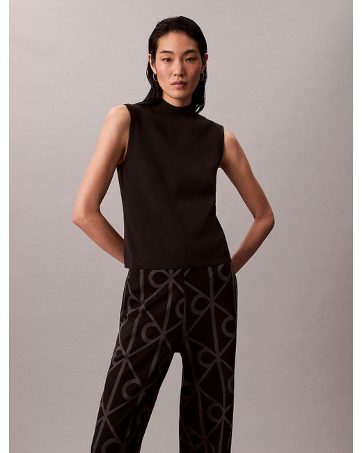 Calvin Klein Blue Jacquard Logo Pull On Trousers