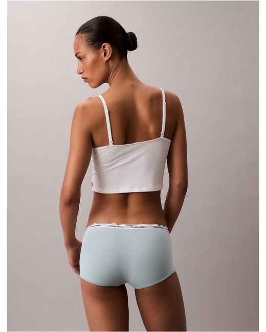 Calvin Klein White Modern Logo Boyshort