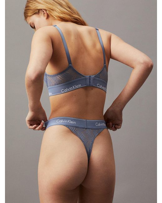 Calvin Klein Blue Lace Thong