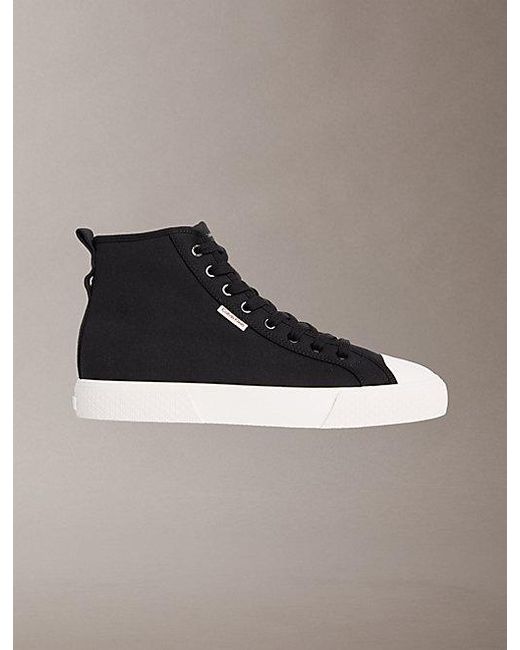 Calvin Klein Metallic Ck Leo Cotton Canvas High Top Trainers for men