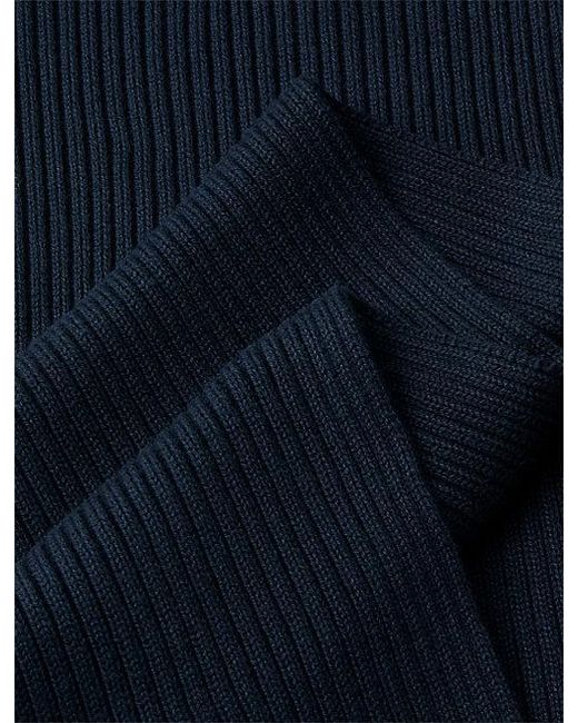 Calvin Klein Blue Cotton Cashmere Blend Scarf for men