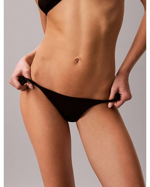 Calvin Klein Black Tie Side Bikini Bottoms