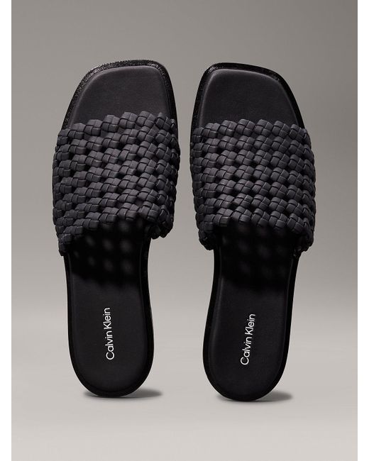 Calvin Klein Gray Woven Sandals