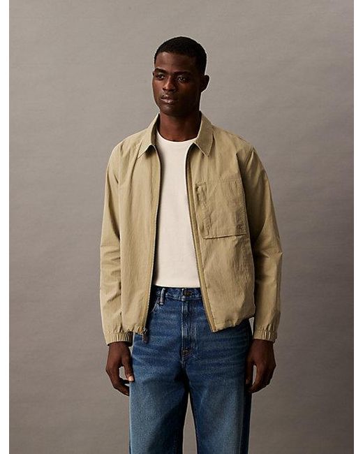 Calvin Klein Relaxed Overhemdjack Van Katoen-Nylon in het Blue voor heren