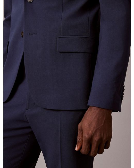 Calvin Klein Blue Slim Wool Stretch Blazer for men