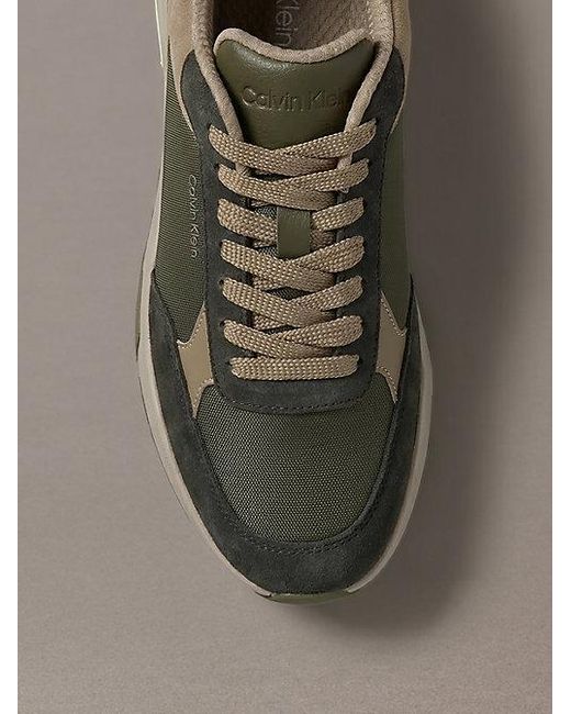 Calvin Klein Brown Suede Chunky Dad Trainers for men