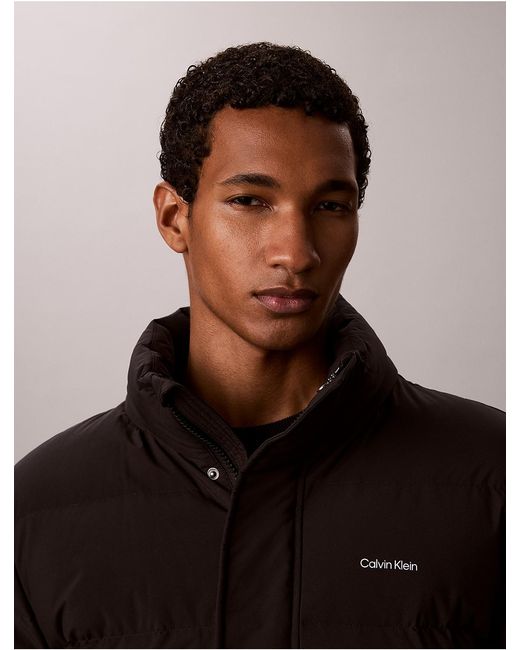 Calvin Klein Black Matte Hooded Down Puffer Jacket for men