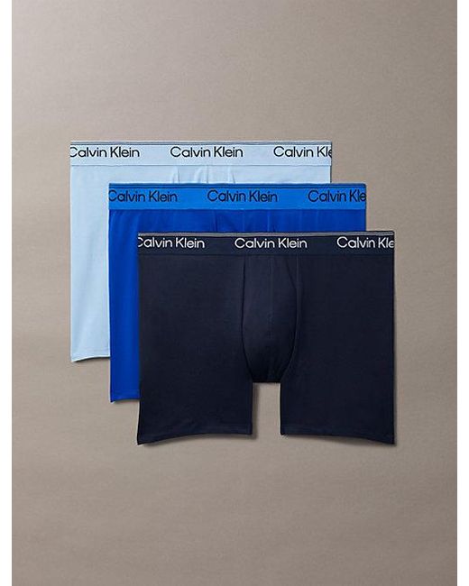Calvin Klein Blue 3 Pack Boxer Briefs for men