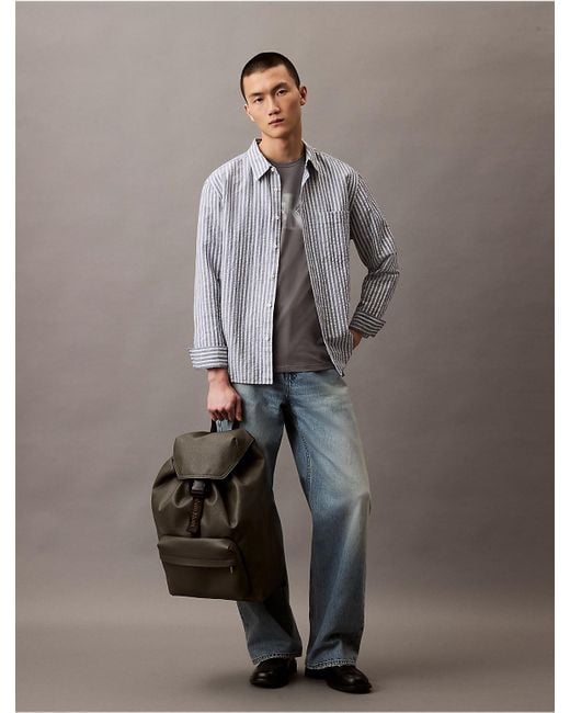 Calvin Klein Gray All Day Flap Backpack for men