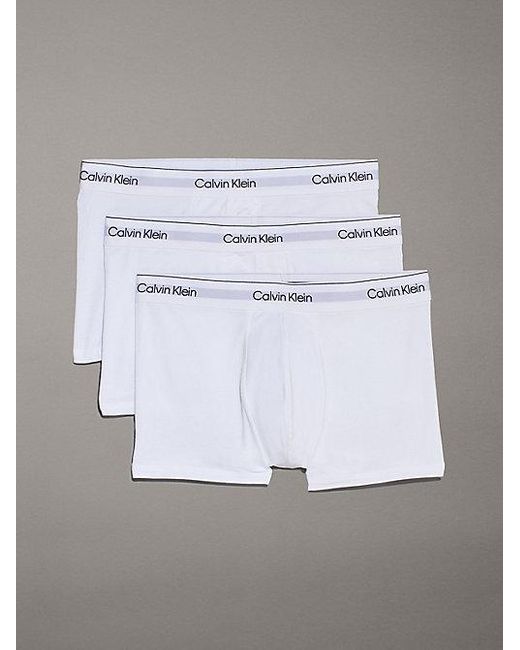 Calvin Klein White 3 Pack Trunks - Modern Cotton for men