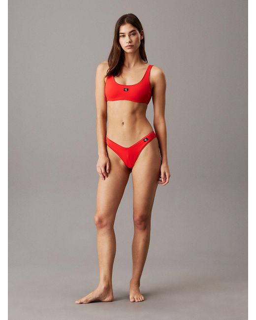 Calvin Klein Red Bralette Bikini Top