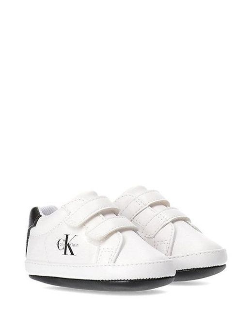 Calvin Klein White Jeans Baby Signature Velcro Trainers for men