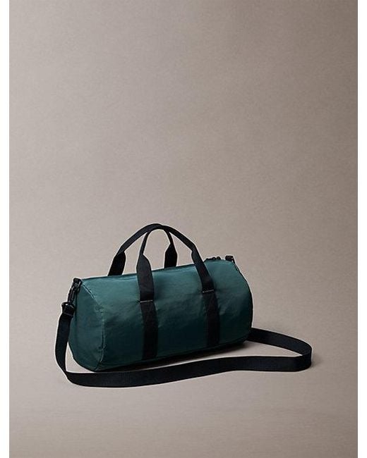 Calvin Klein Green Bold Logo Nylon Duffle Bag for men