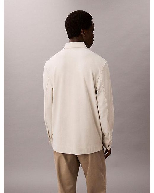 Calvin Klein Natural Jacquard Relaxed Polo Jumper for men