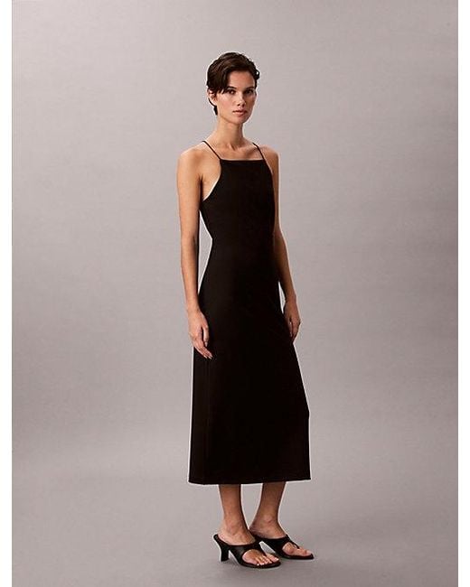 Calvin Klein Black Jeans Milano Jersey Cami Dress