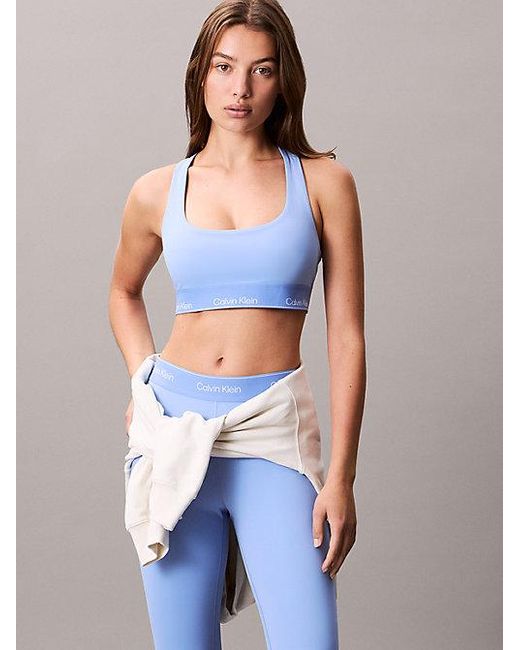 Calvin Klein Blue Sport Quick Dry Medium Impact Sports Bra