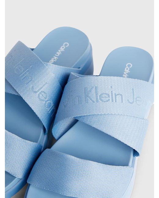 Calvin Klein Blue Platform Sandals