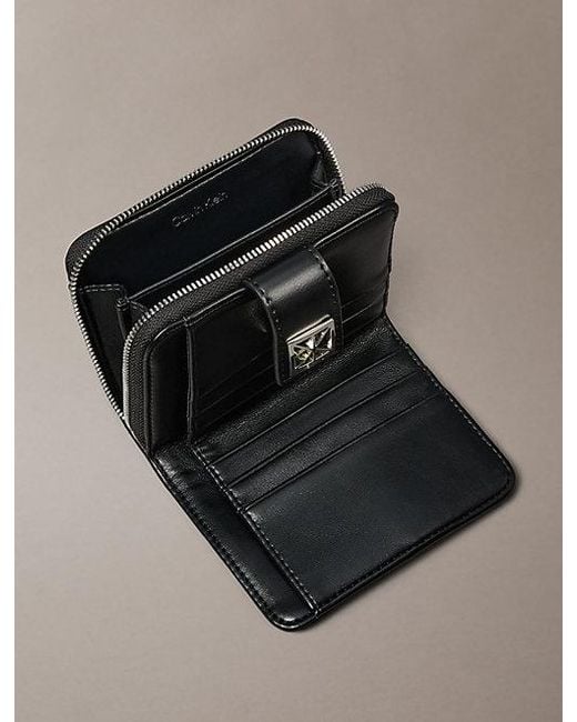 Calvin Klein Black Quilted Rfid Emblem Logo Wallet