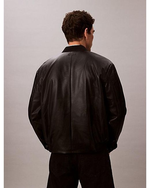 Calvin Klein Imitatieleren Bomberjack in het Black voor heren