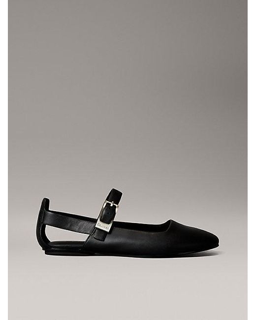Calvin Klein Leren Ballerina's Met Airfit-Demping in het Gray