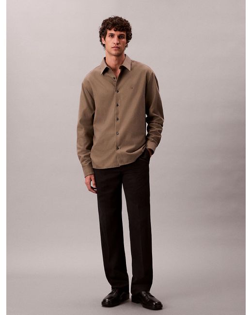 Camicia Button-Down di Calvin Klein in Brown da Uomo