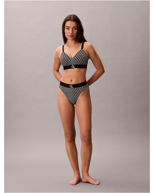 Calvin Klein Multicolor Graphic Monogram Microfiber Stretch Lightly Lined Bralette