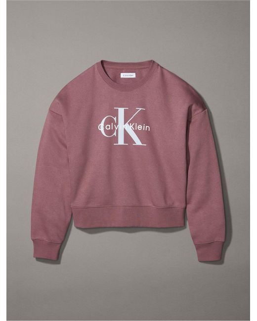 Calvin Klein Brown Monogram Logo Relaxed Crewneck Sweatshirt