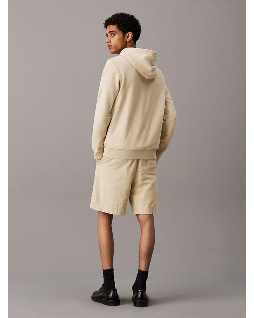Calvin Klein Natural Textured Cotton Shorts for men