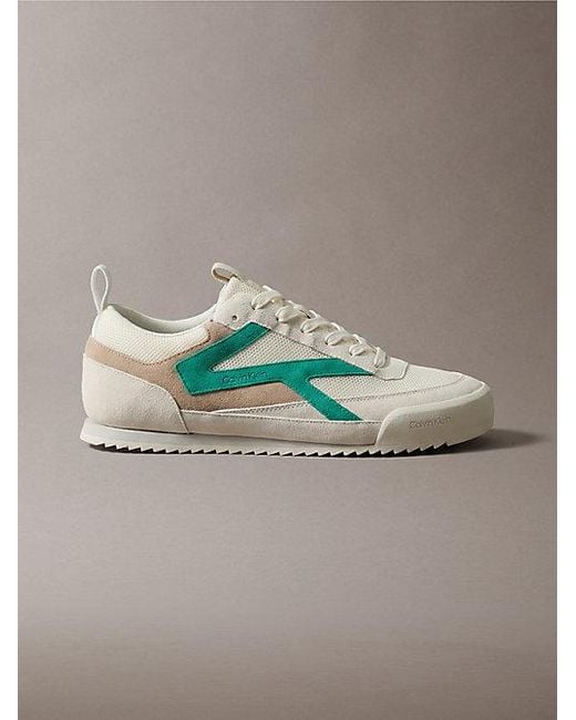 Calvin Klein Metallic Ck Kay Suede Runner Trainers for men