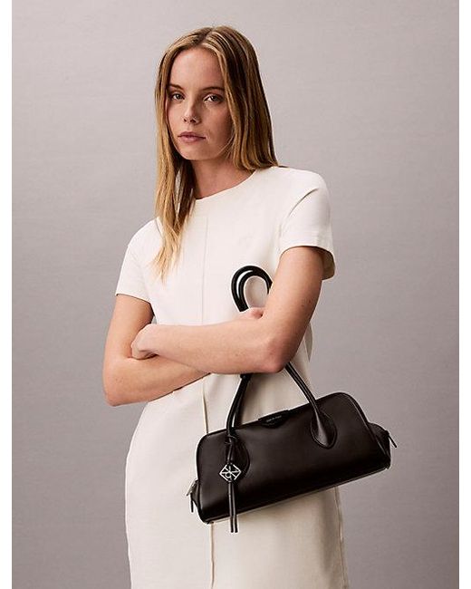 Calvin Klein Black Emblem Logo Shoulder Bag