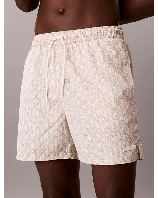 Calvin Klein Brown Solid Swim Shorts for men