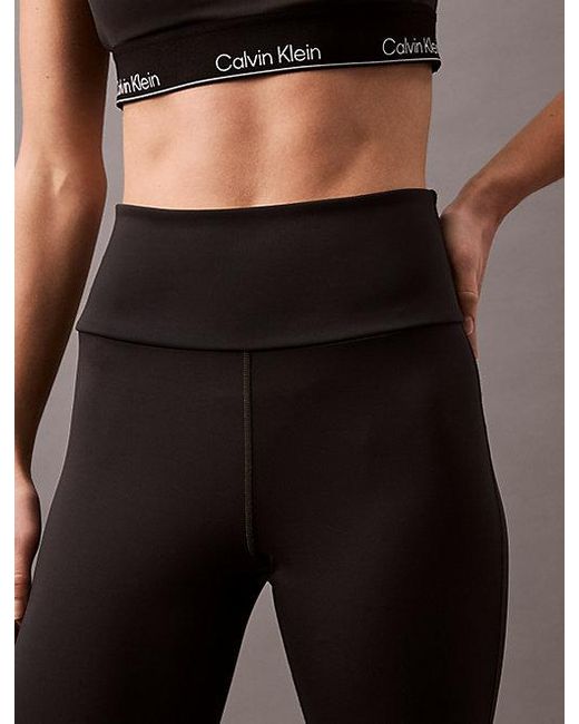 Calvin Klein Black Quick-Dry High-Rise Flared Gym Leggings