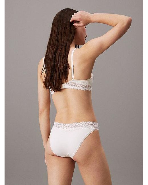 Calvin Klein White Bikini Briefs Soft Stretch Lace