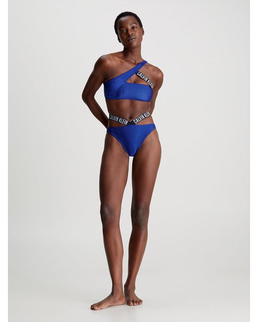 Calvin Klein Blue One Shoulder Bikini Top - Intense Power