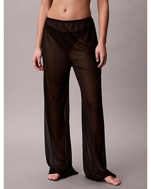 Calvin Klein Black Wide Leg Beach Pants