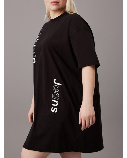 Calvin Klein Brown Plus Size Logo T-shirt Dress