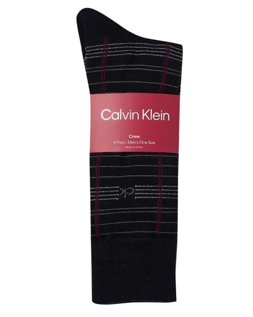 Calvin Klein Blue Holiday Combed Cotton 4-Pack Dress Socks for men
