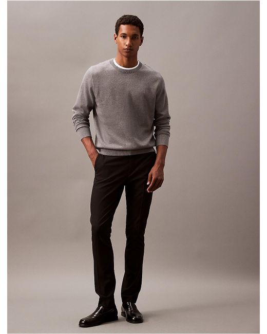 Calvin Klein Gray Calvin Klein Smooth Cotton Sweater for men