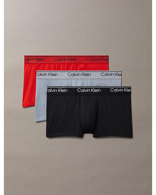 Calvin Klein Red 3 Pack Low Rise Trunks for men