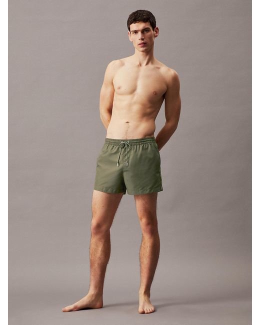Calvin Klein Multicolor Short Drawstring Swim Shorts - Logo Tape for men