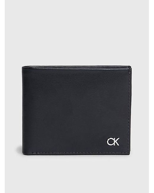 Calvin Klein Schmales RFID-Portemonnaie aus Leder in Black für Herren