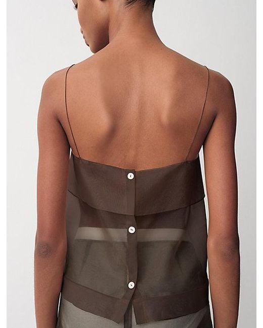 Calvin Klein Brown Carmen Sheer Tank Top