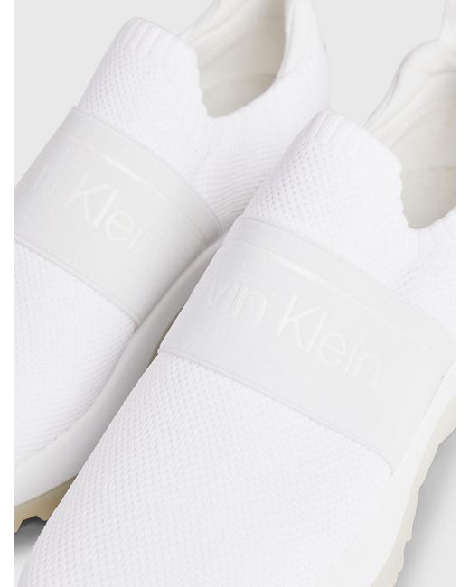 Calvin Klein White Slip-on Sock Trainers